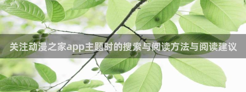 动漫连载:关注动漫之家app主题时的搜索与阅读方法与阅读建议
