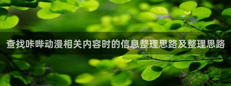 动漫分类：查找咔哔动漫相关内容时的信息整理思路及整理思路