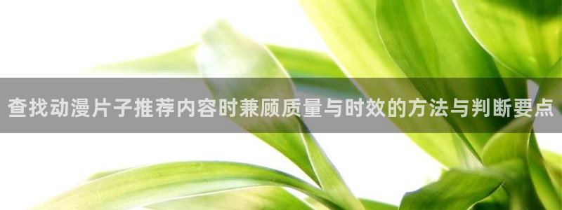 日本动漫网站：查找动漫片子推荐内容时兼顾质量与时效的方法与判断要点