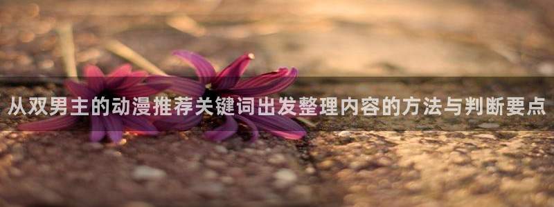 日本动漫网:从双男主的动漫推荐关键词出发整理内容的方法与判断要点